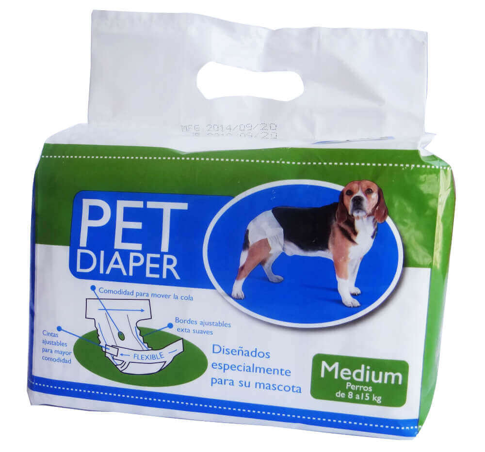 Pañal Pet Diaper Para Peros Talla M 10 Unidades