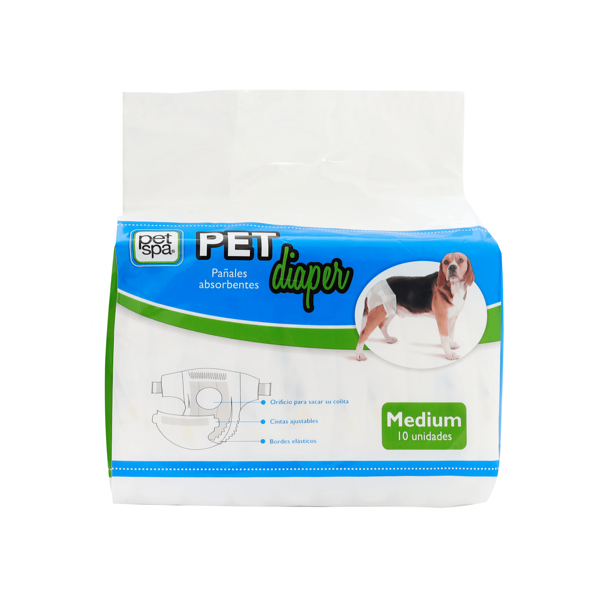 Pañal Pet Diaper Para Peros Talla M 10 Unidades